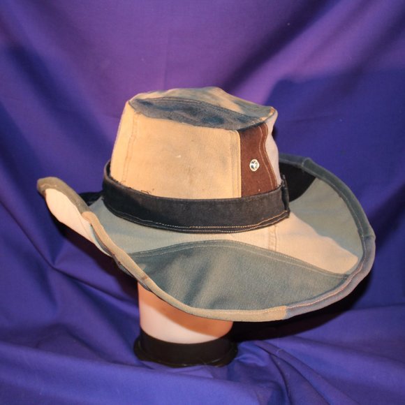 Patchwork Hat made from upcycled Carhartt clothing sz 7 5/8 or XL cowboy fedora
